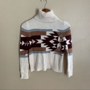 360 Cashmere Willa Tribal Turtleneck Sweater